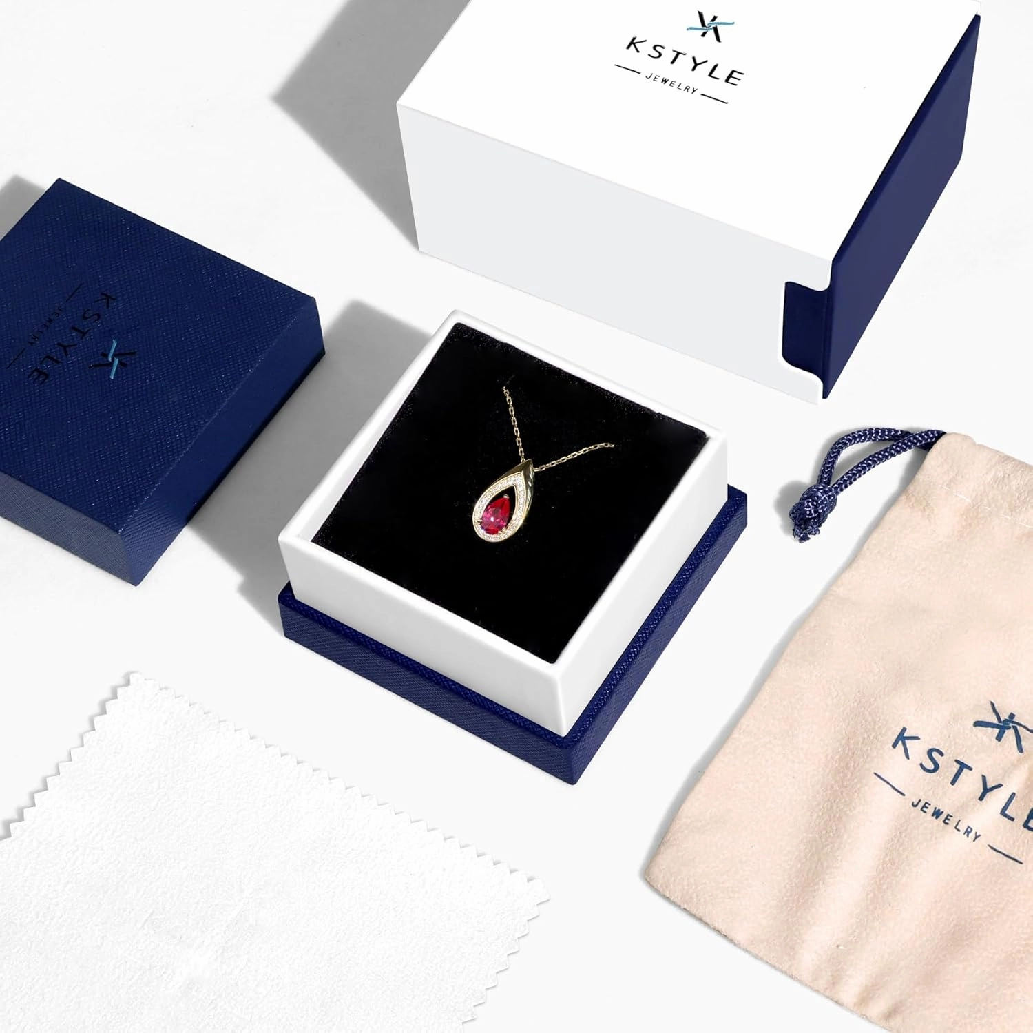 Kstyle 14K Gold Birthstone Pendant Necklaces for Women, Wife Girlfriend Daughter Mom Grandma Gifts, Dainty Birthday Jewelry for Her (925 Sterling Silver Base)