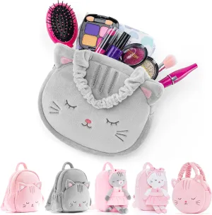 Lazada Cat Plush Handbag for Kids Soft Kitty Handbag Kids Cat Handbag Christmas Gifts for Girls Gray 7-Inch