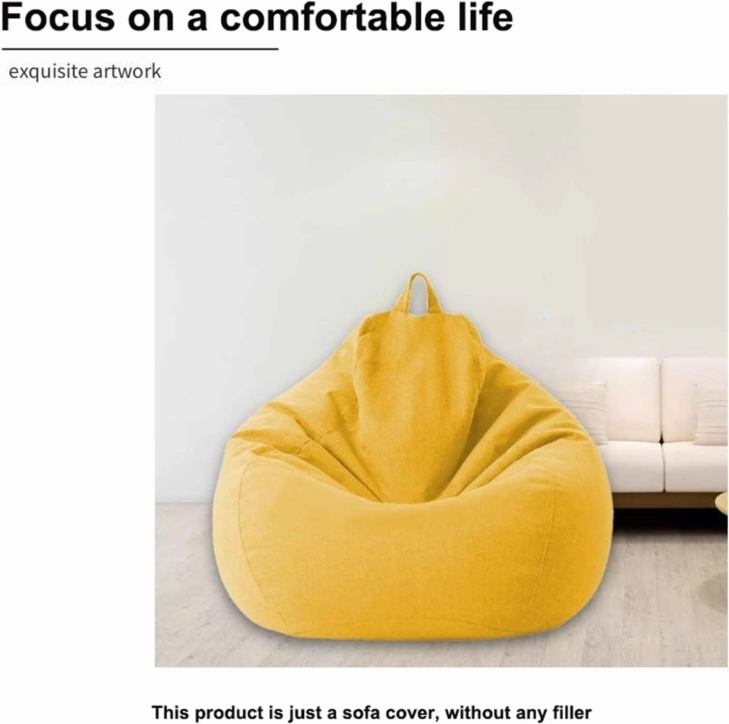 Lazy Sofa Cover Without Filler for Adults and Children Armchair Cover Complies with Ergonomic Design with Hidden Zip Design 3 Sizes,Brown,S
