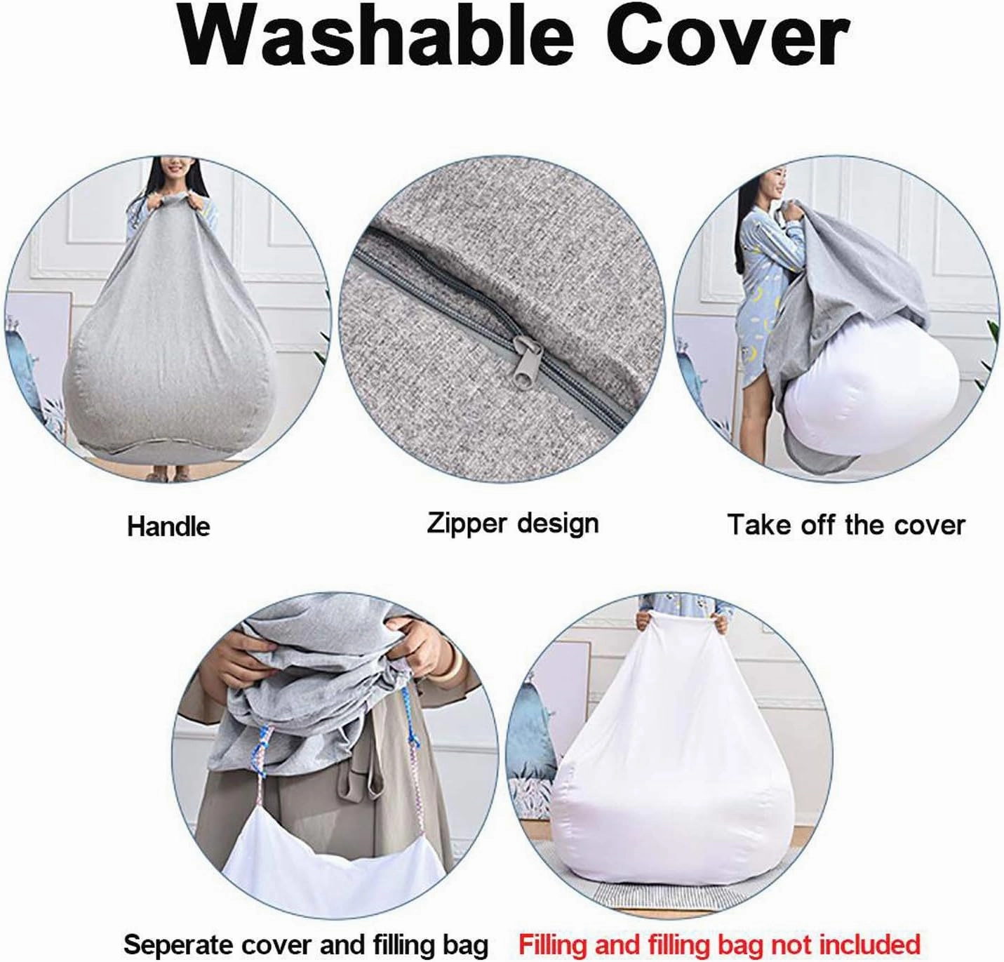 Lazy Sofa Cover Without Filler for Adults and Children Armchair Cover Complies with Ergonomic Design with Hidden Zip Design 3 Sizes,Brown,S