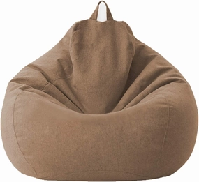 Lazy Sofa Cover Without Filler for Adults and Children Armchair Cover Complies with Ergonomic Design with Hidden Zip Design 3 Sizes,Brown,S