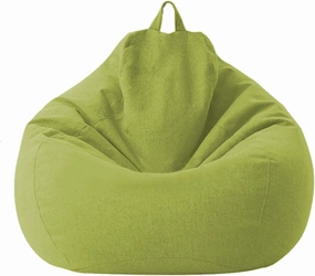 Lazy Sofa Cover Without Filler for Adults and Children Armchair Cover Complies with Ergonomic Design with Hidden Zip Design 3 Sizes,Green,S