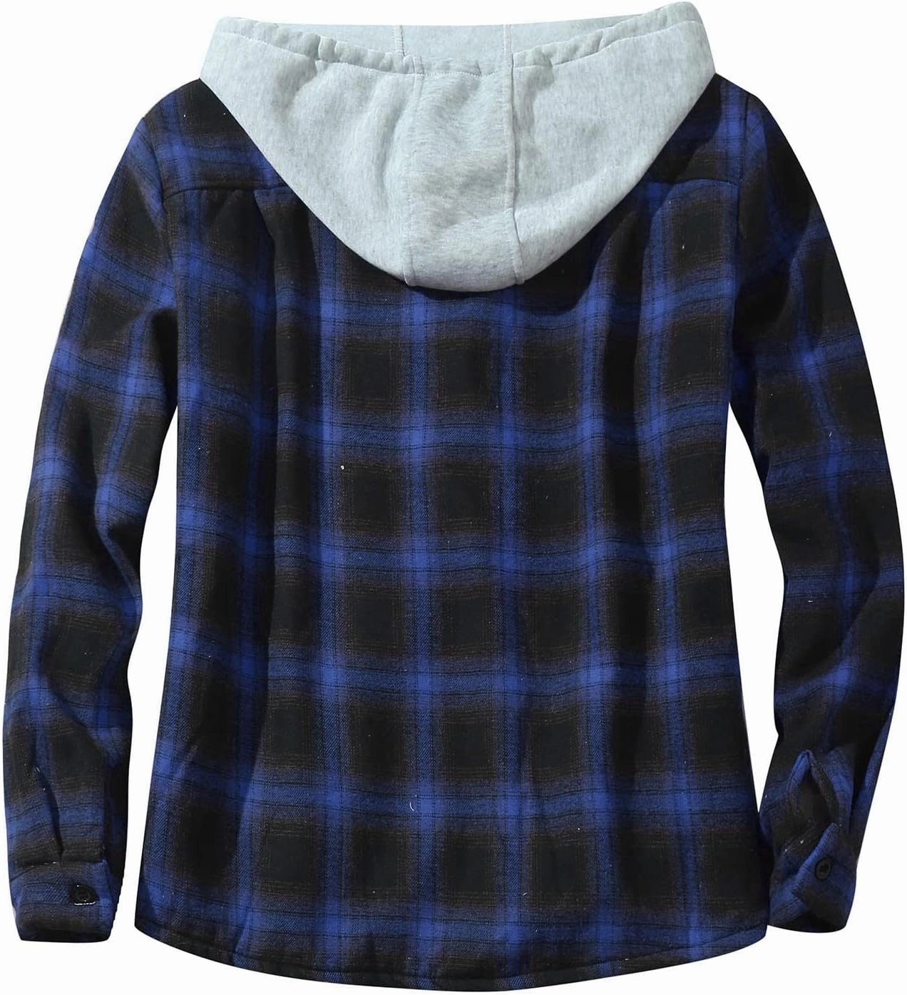 LCMTWX Men's Flannel Jackets Large Plaid Lapel Pocket Plus Velvet Coat Shirt Top Coat with Zipper with Hood for