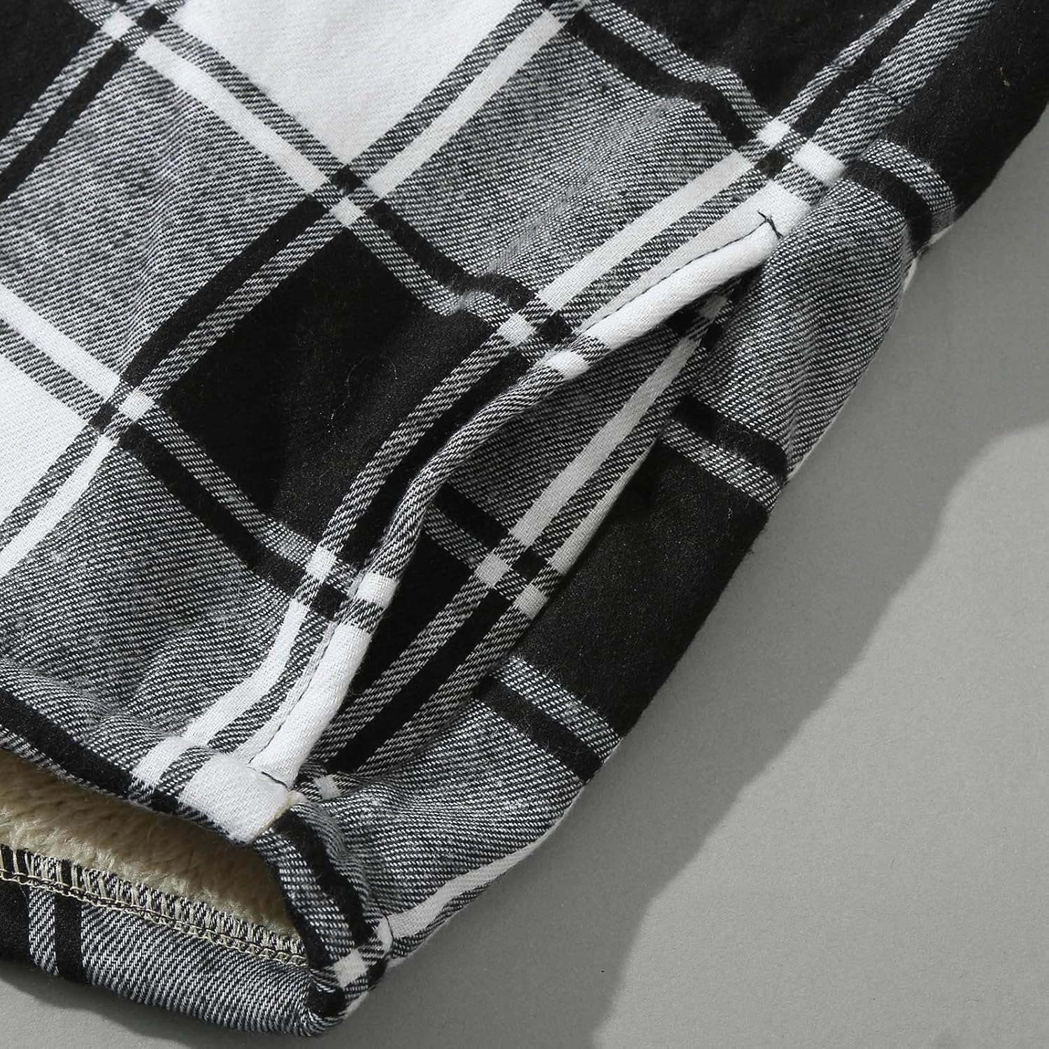 LCMTWX Men's Flannel Jackets Large Plaid Lapel Pocket Plus Velvet Coat Shirt Top Coat with Zipper with Hood for