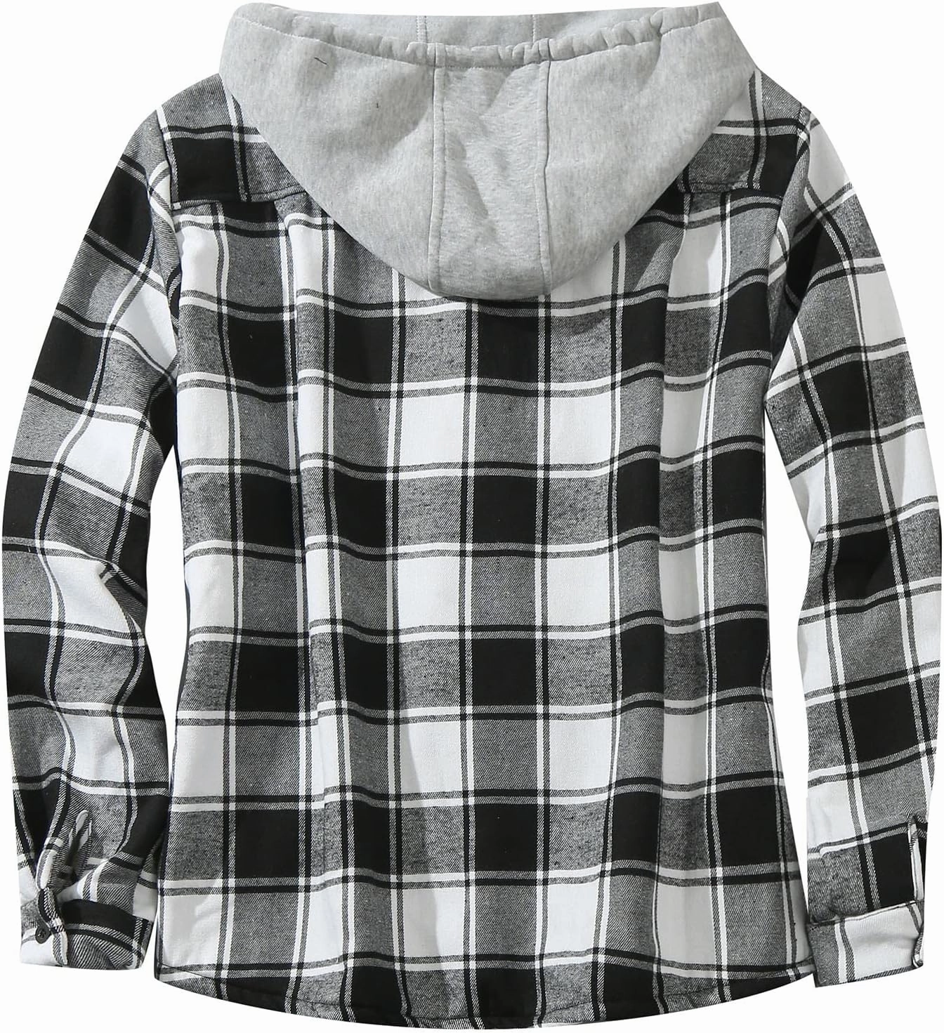 LCMTWX Men's Flannel Jackets Large Plaid Lapel Pocket Plus Velvet Coat Shirt Top Coat with Zipper with Hood for