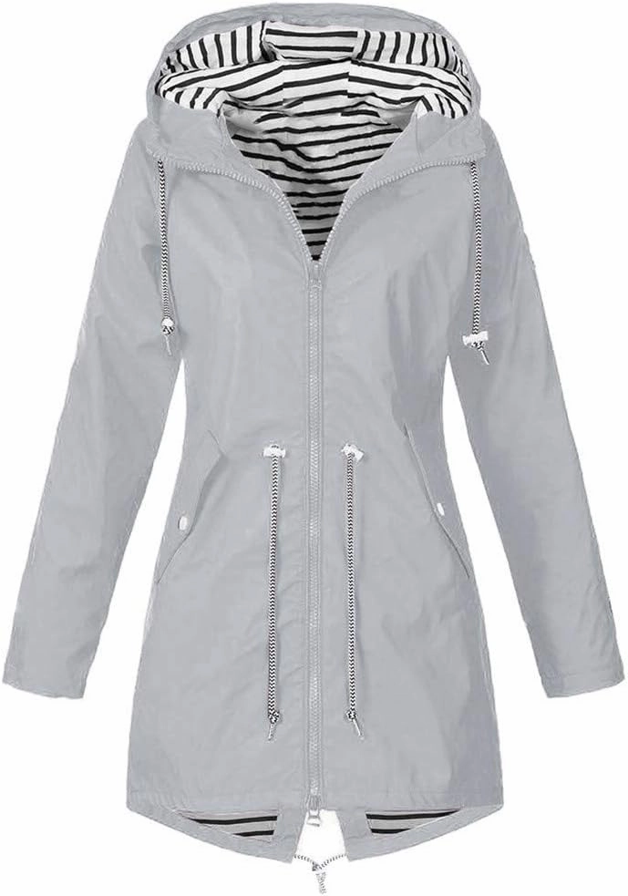 LCMTWX Women Oversized Fleece Lined Raincoat Windproof Outdoor Coat Plus Women's Coat Outdoor Mountain Jackets Rain Jacket