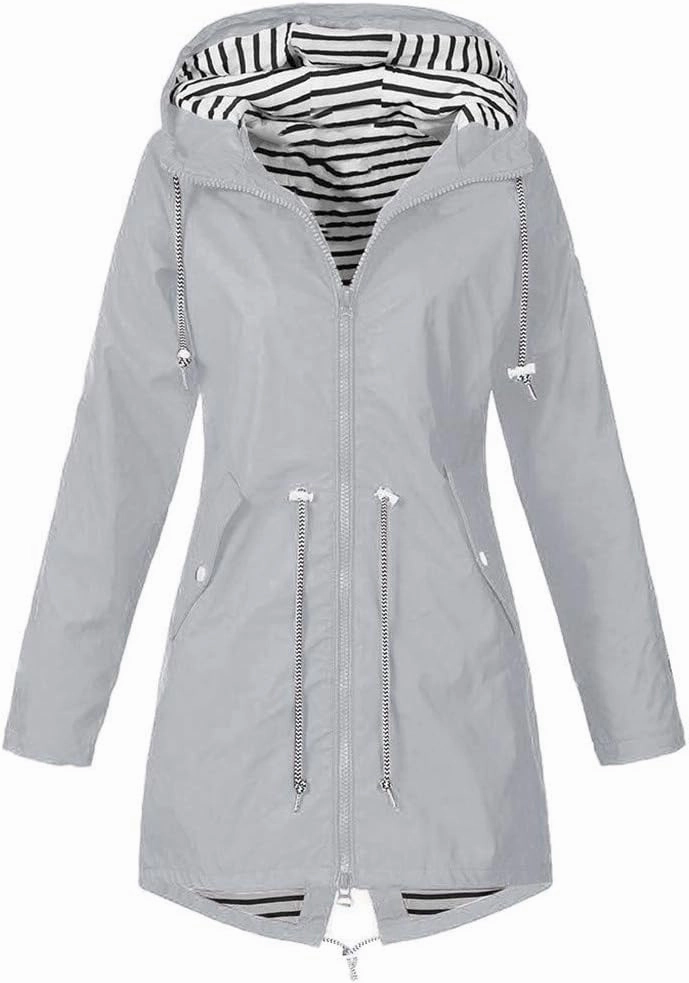 LCMTWX Women Oversized Fleece Lined Raincoat Windproof Outdoor Coat Plus Women's Coat Outdoor Mountain Jackets Rain Jacket