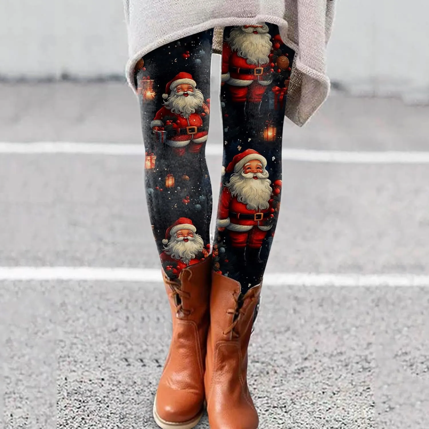 Leggings for Women Winter Leggings Artistic Splash Printed Soft Stretchy Pants Women's Pants Plus Size Snow Lined