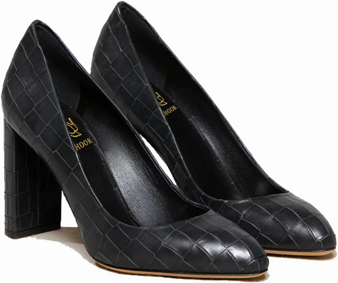 LEHOOR Women Chunky Block High Heel Pumps Shoes Pointed Closed Toe Slip On 3" Heels Dress Sandals Suede Crocodile Patent Leather Work Shoe Office Ladies Formal Dressy Wedding Party Retro 4-11 M US