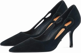 LEHOOR Women Kitten Heel Pumps Pointed Toe Suede Stilettos High Heel Dress Shoes Rainbow Slip On 2.5”Heels Cutout Sandals Multicolor Patchwork for Bridal Wedding Office Ladies Evening Party 4-11 M US