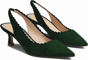 LEHOOR Women Kitten Heel Slingback Pumps Shoes Pointed Closed Toe Elastic Ankle Strap Suede Dress Sandals 2.5" Heels Classic Office Work Pump Dressy Elegant Wedding Evening Shoes Comfort 4-11 M US