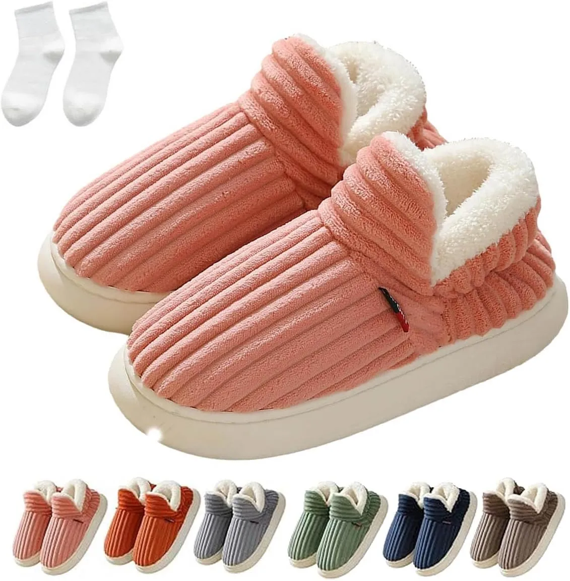 LELEBEAR Pluffi Slipper Booties Women, Pluffi The Cozy Stylish Slipper, Winter Cozy Warm Plush Lining Slippers