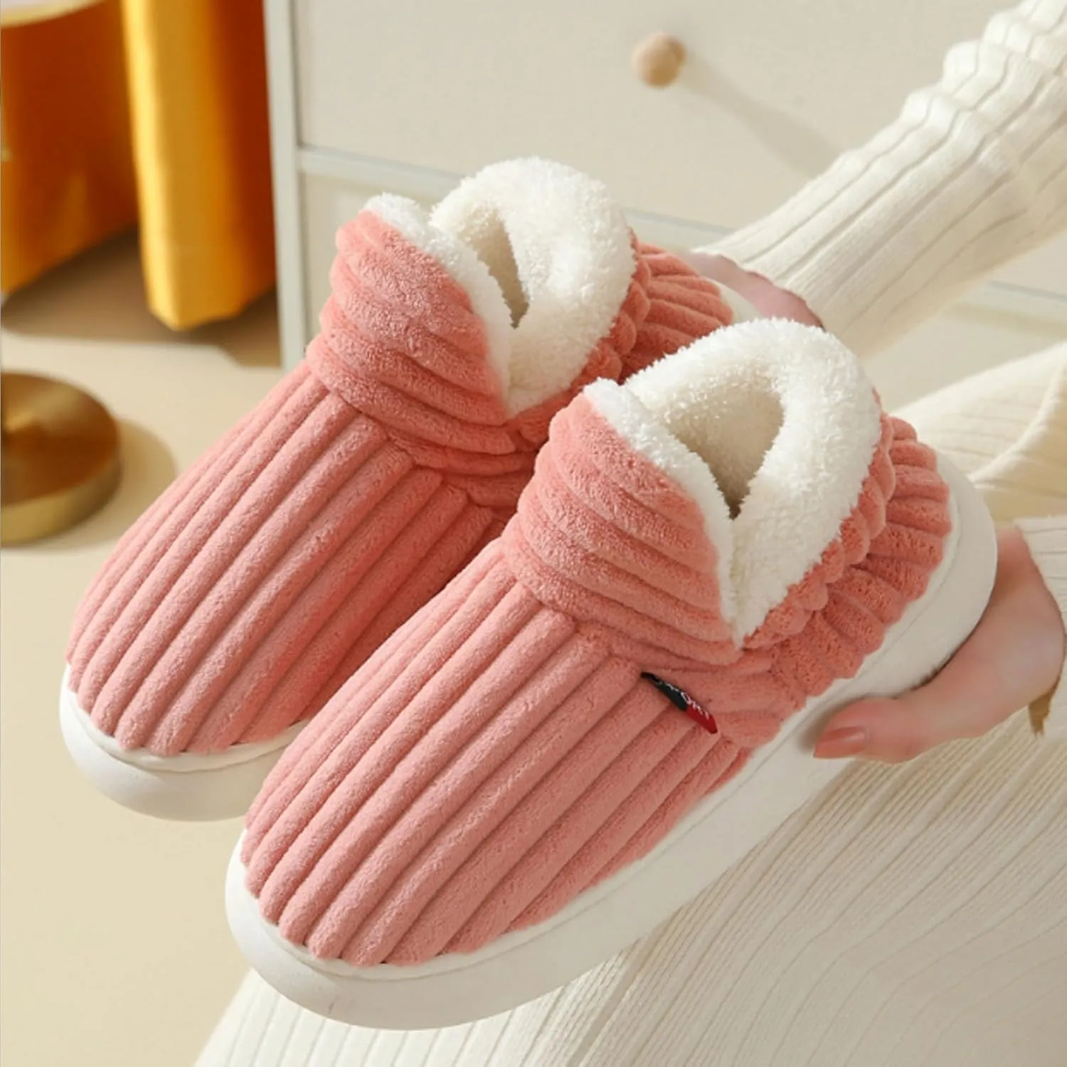 LELEBEAR Pluffi Slipper Booties Women, Pluffi The Cozy Stylish Slipper, Winter Cozy Warm Plush Lining Slippers