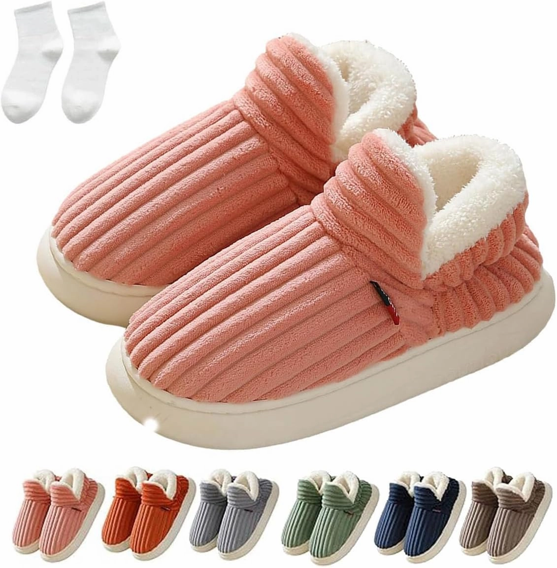 LELEBEAR Pluffi Slipper Booties Women, Pluffi The Cozy Stylish Slipper, Winter Cozy Warm Plush Lining Slippers