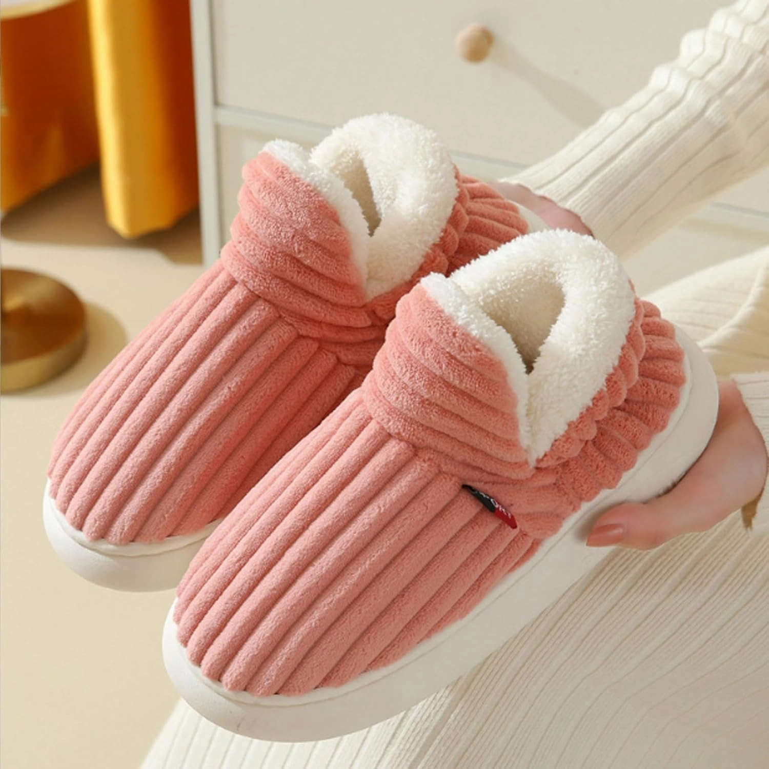 LELEBEAR Pluffi Slipper Booties Women, Pluffi The Cozy Stylish Slipper, Winter Cozy Warm Plush Lining Slippers