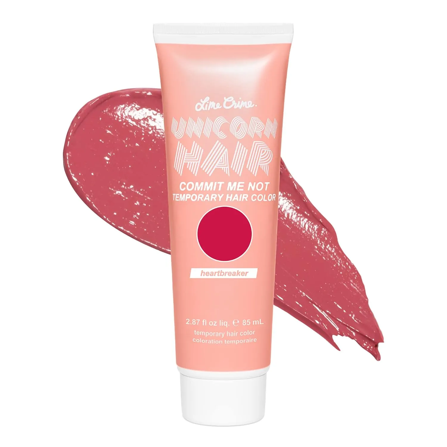 Lime Crime Temporary Hair Color, Heartbreaker - Damage-Free Semi-Permanent Hair Color Conditions & Moisturizes - Temporary Hair Tint Kit Has A Sugary Citrus Vanilla Scent - Vegan & Cruelty-Free