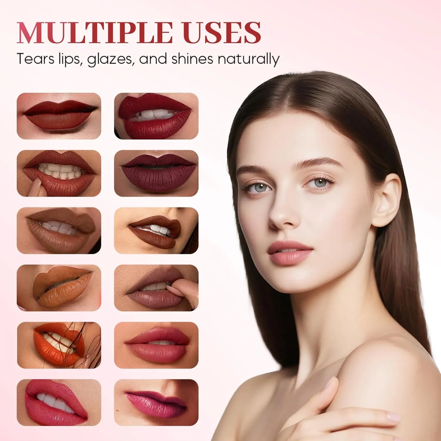 Lips Staining Lip Oil, 2025 Upgrade Korean Lip Oil Stain, Long-Lasting Moisturizing Lip Oils, Waterproof No Fading Glossy Lip Stain Non-stick Lip Glaze Lipstick Matte (AA6 Deep Cranberry Red)