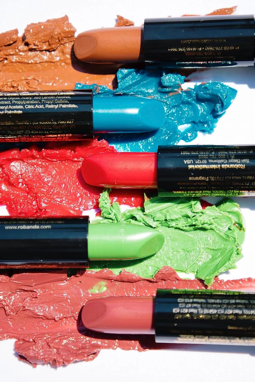 Lipstick pH Color Changing Long Lasting Magic Custom Lip Shade Made in the USA 12 hour long lasting non transfer with Vitamins A, C, & E, and Aloe Vera (Blue (Pack of 5))