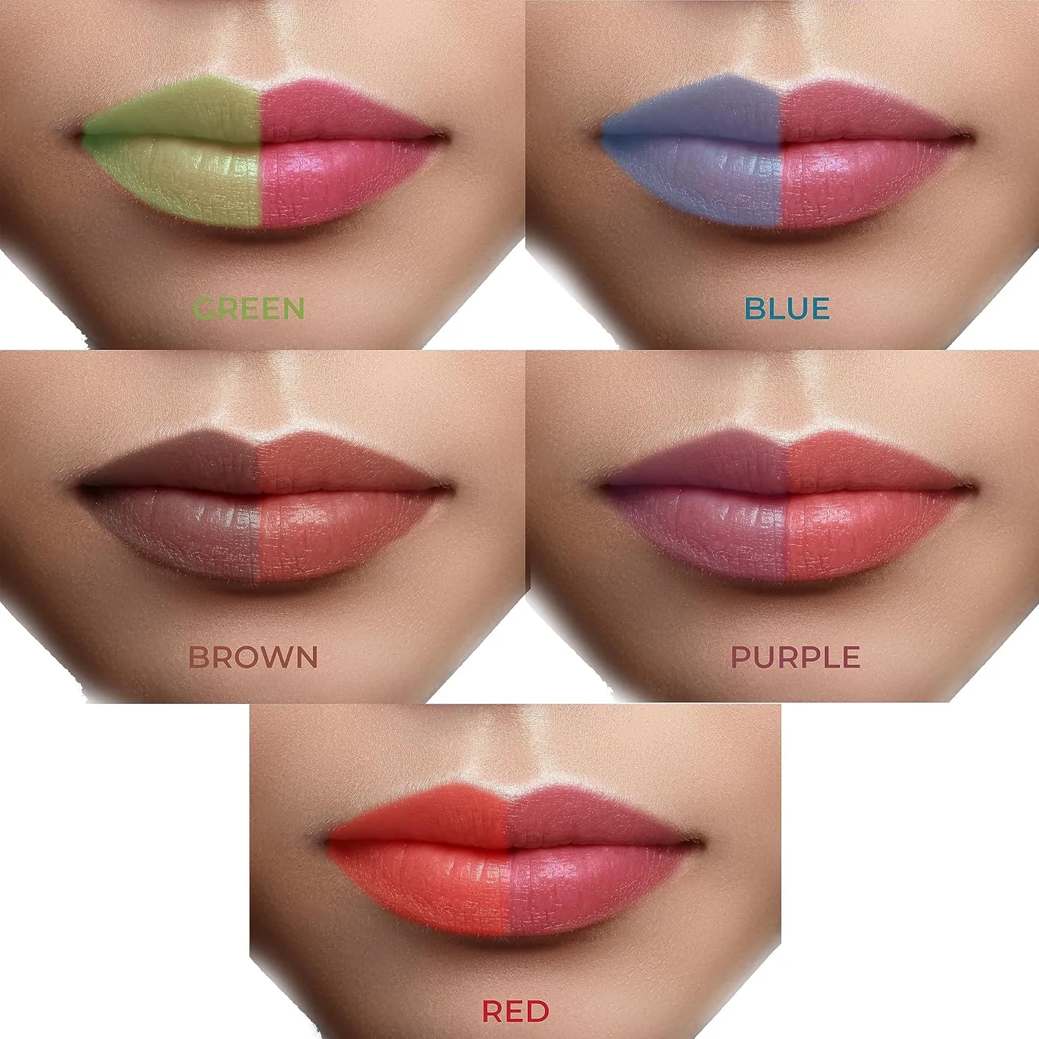 Lipstick pH Color Changing Long Lasting Magic Custom Lip Shade Made in the USA 12 hour long lasting non transfer with Vitamins A, C, & E, and Aloe Vera (Blue (Pack of 5))