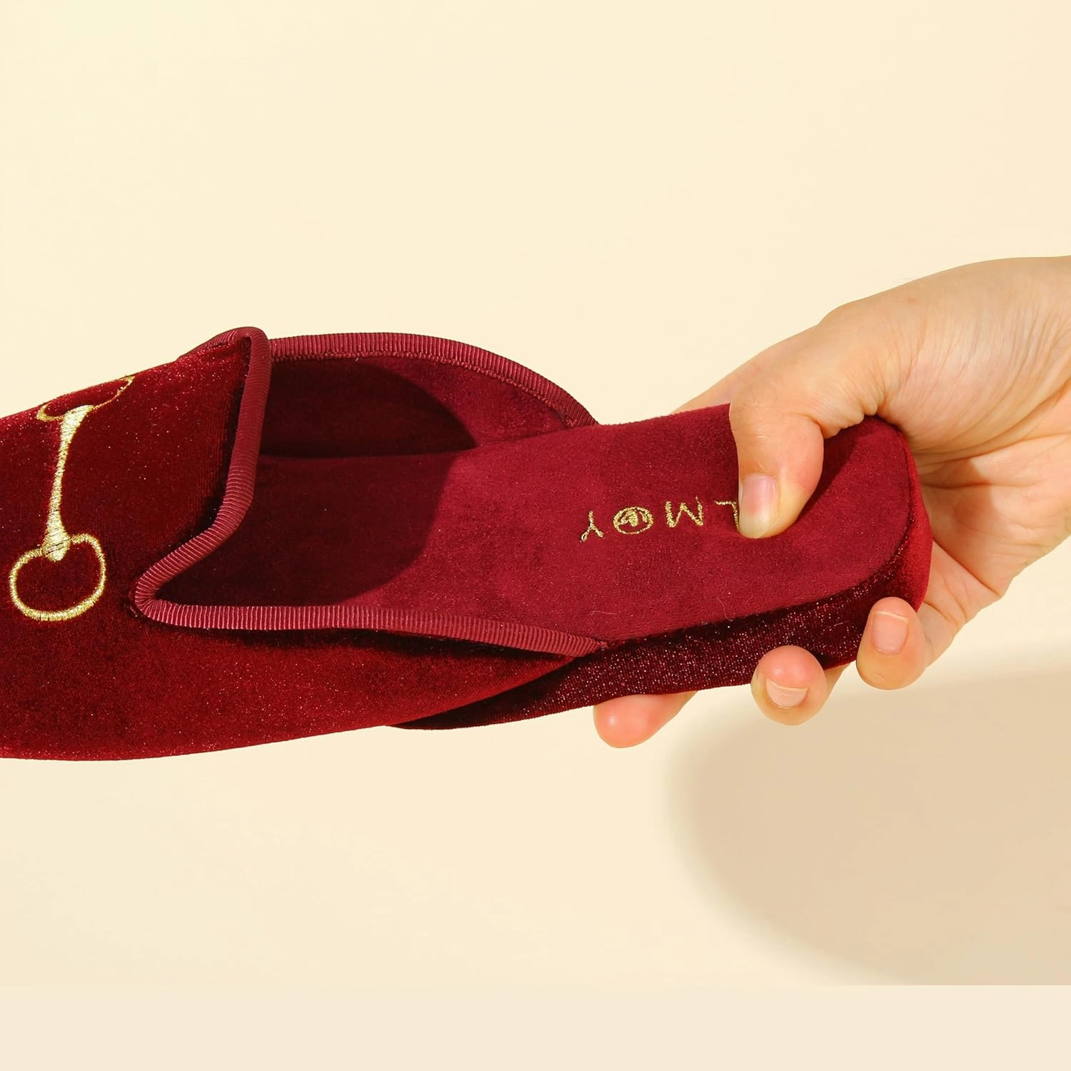 LMOY Velvet Slippers Women'S Slippers House Lightweight Non-Slip Elegant House Slippers