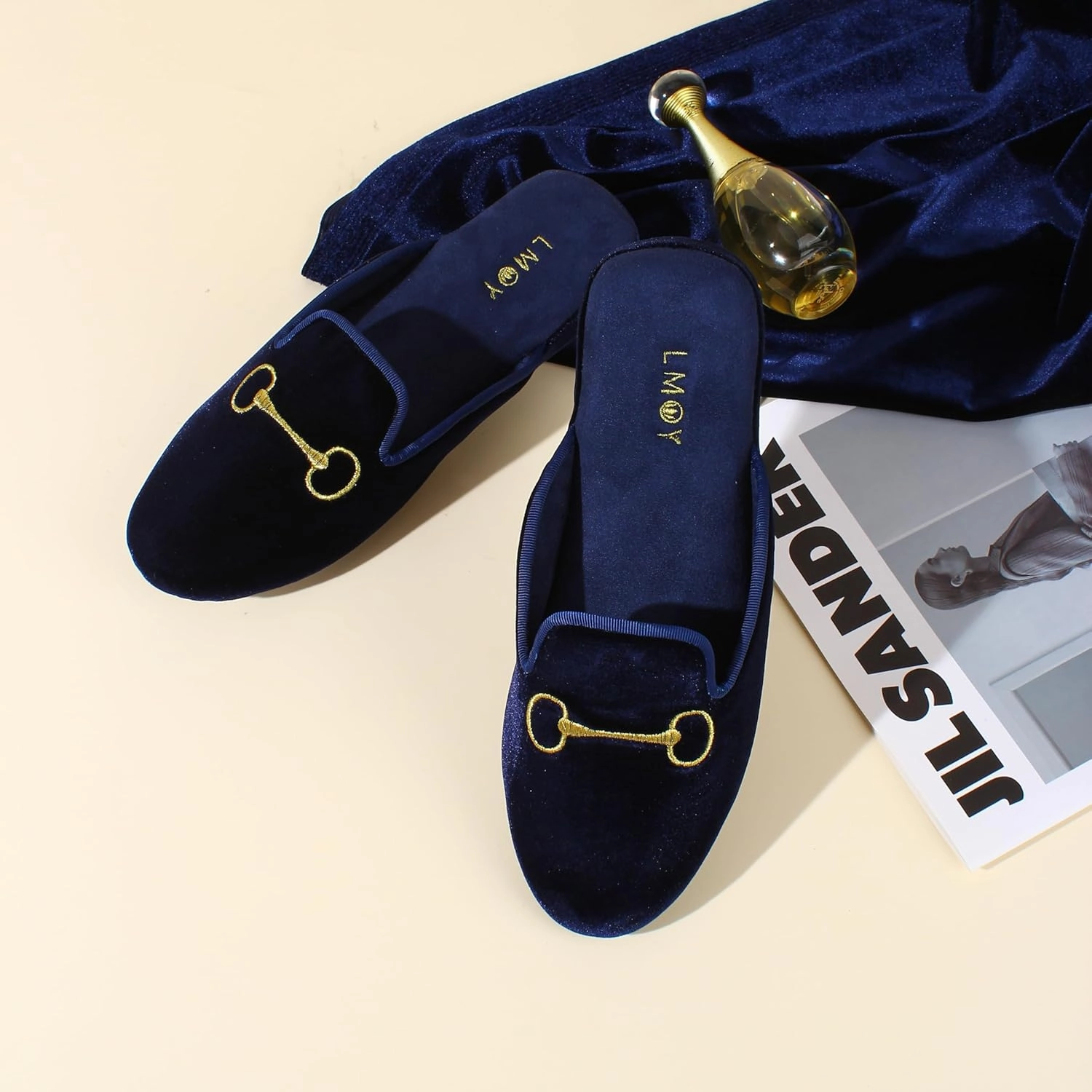 LMOY Velvet Slippers Women'S Slippers House Lightweight Non-Slip Elegant House Slippers