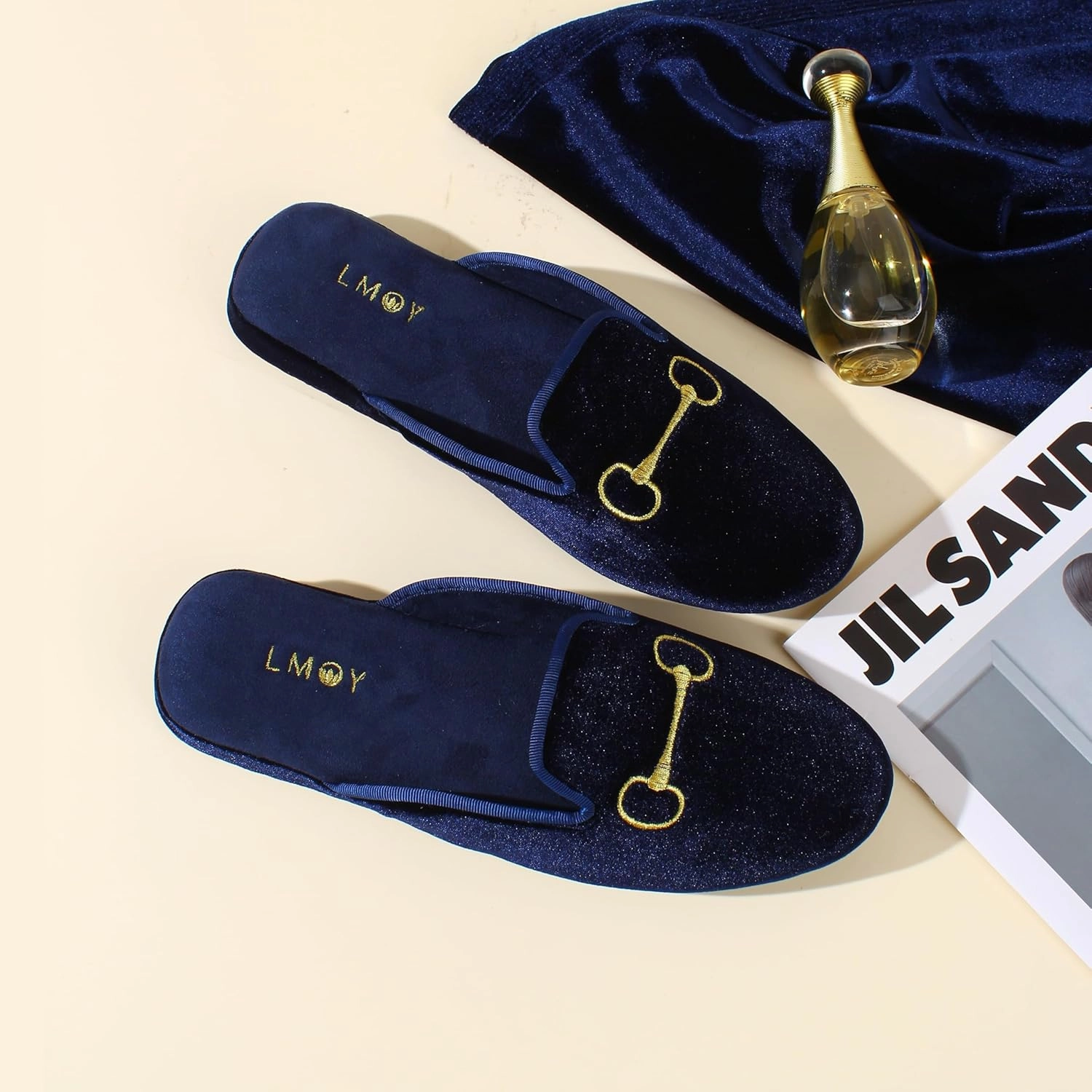 LMOY Velvet Slippers Women'S Slippers House Lightweight Non-Slip Elegant House Slippers
