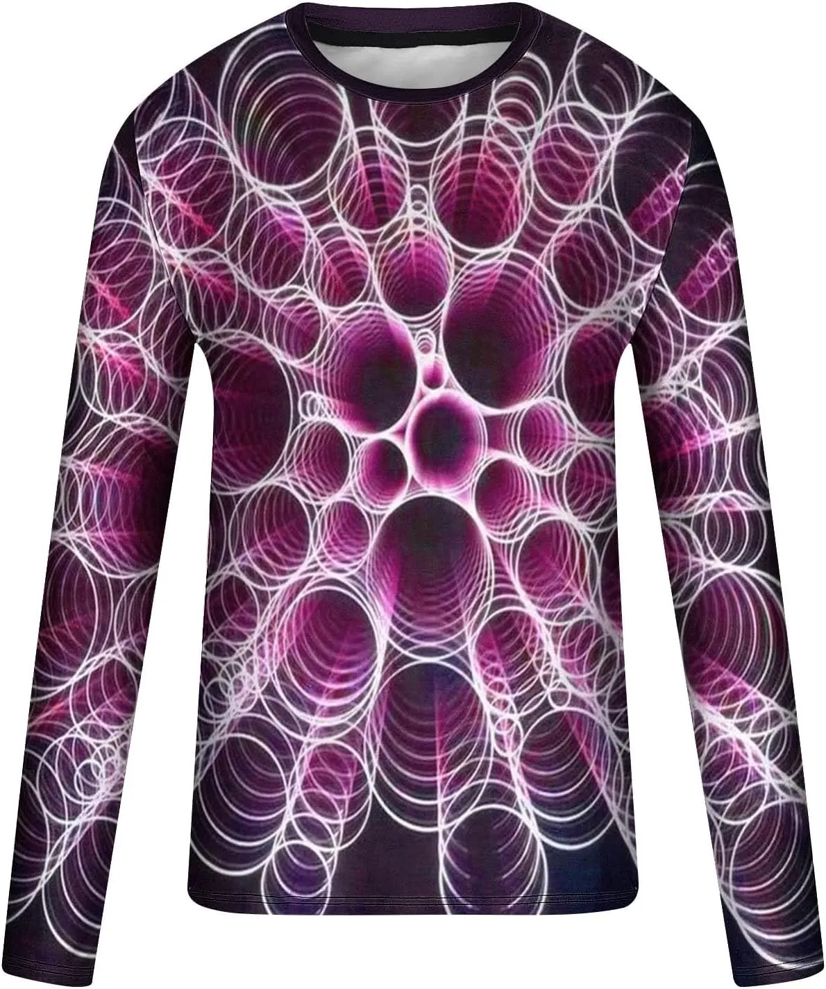 Long Sleeve Shirts for Men Funny 3D Print Graphic Tee Shirts Big and Tall Workout Tee Tops Casual Crewneck Sweatshirt