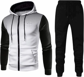Long Sleeve Gym Workout Sets Fall Zip Hooded Sweatshirts With Pocket Sweatpant Workout Sport 2 Piece Outfits 2023