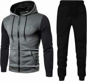 Long Sleeve Gym Workout Sets Fall Zip Hooded Sweatshirts With Pocket Sweatpant Workout Sport 2 Piece Outfits 2023