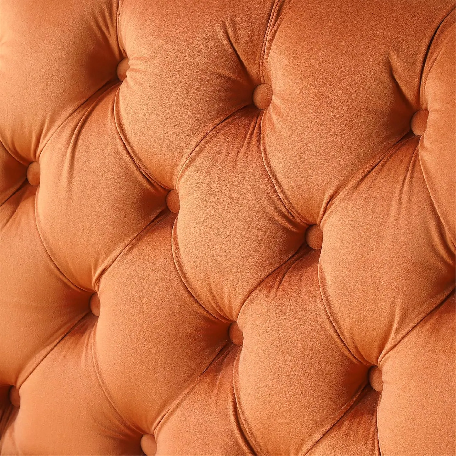Luxurious Chesterfield Sofa - Exemplary Craftsmanship, Comfortable Seating, Modern Aesthetics - Plush Velvet Upholstery Sofa for Home Office Living Room (Orange 2-Seater Loveseat)
