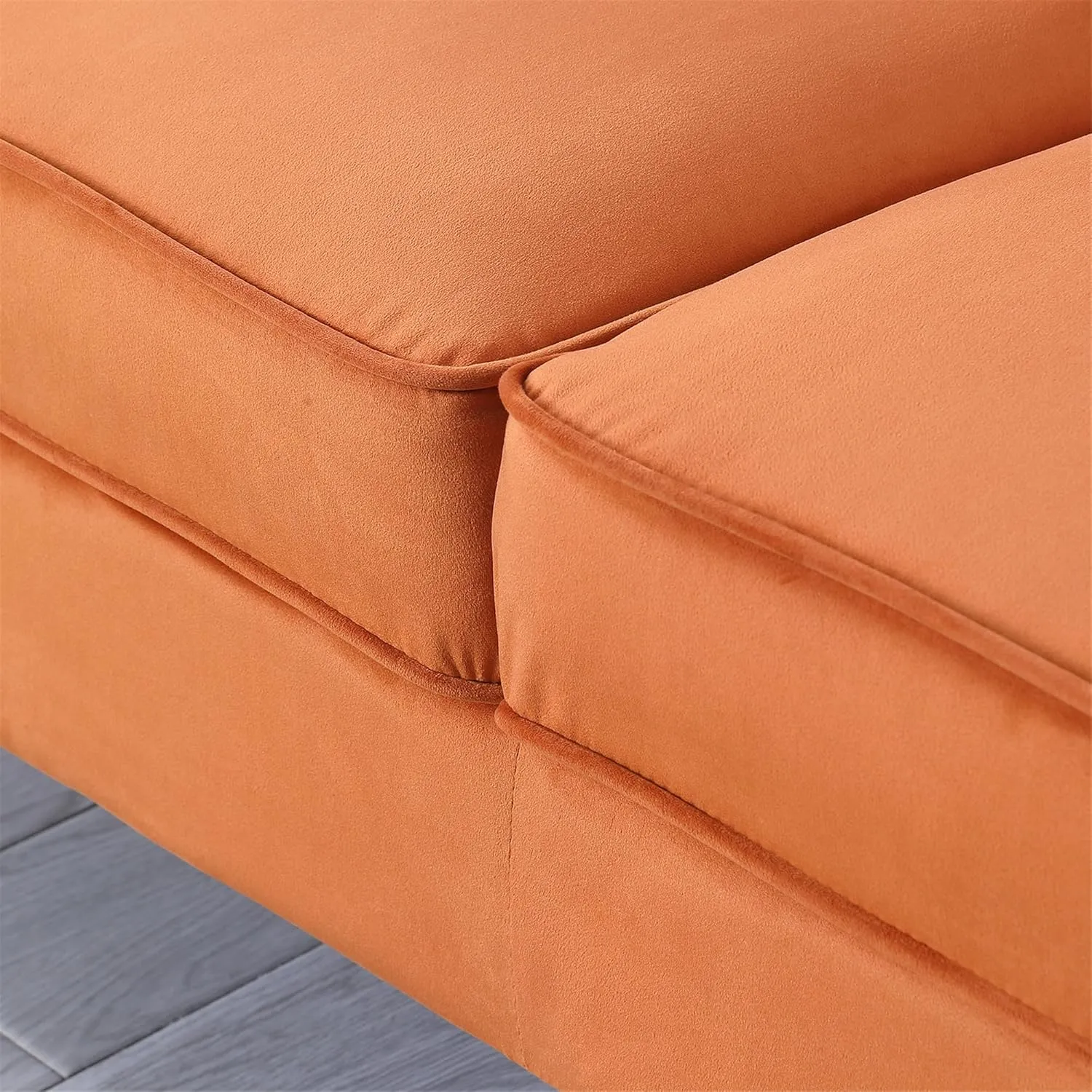 Luxurious Chesterfield Sofa - Exemplary Craftsmanship, Comfortable Seating, Modern Aesthetics - Plush Velvet Upholstery Sofa for Home Office Living Room (Orange 3-Seater Couch)