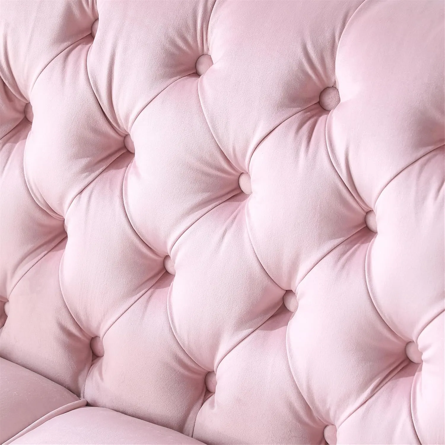 Luxurious Chesterfield Sofa - Exemplary Craftsmanship, Comfortable Seating, Modern Aesthetics - Plush Velvet Upholstery Sofa for Home Office Living Room (Pink 2-Seater Loveseat)