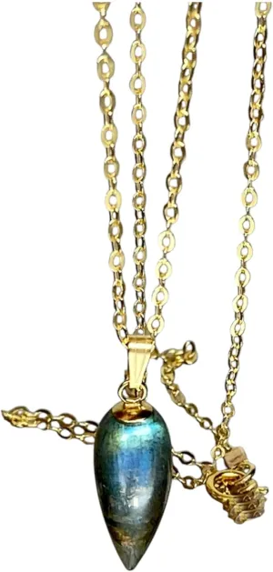 Luxury Pendant14K Solid Gold Blue Fire Labradorite Necklace Blue Labradorite Pendant Layering Boho Pendant Dainty Ncecklae