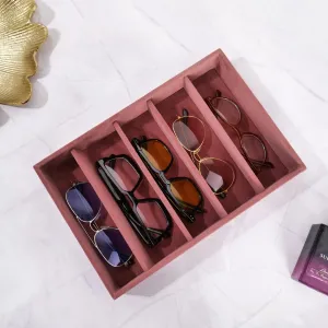 Luxury Velvet Drawer Organizer SUNGLASS GOGGLES Tray and Jewelry Storage Display for Malas, Watches, bracelets and sunglasses, goggles, shades (Dark Pink, 30*20*5 cm)