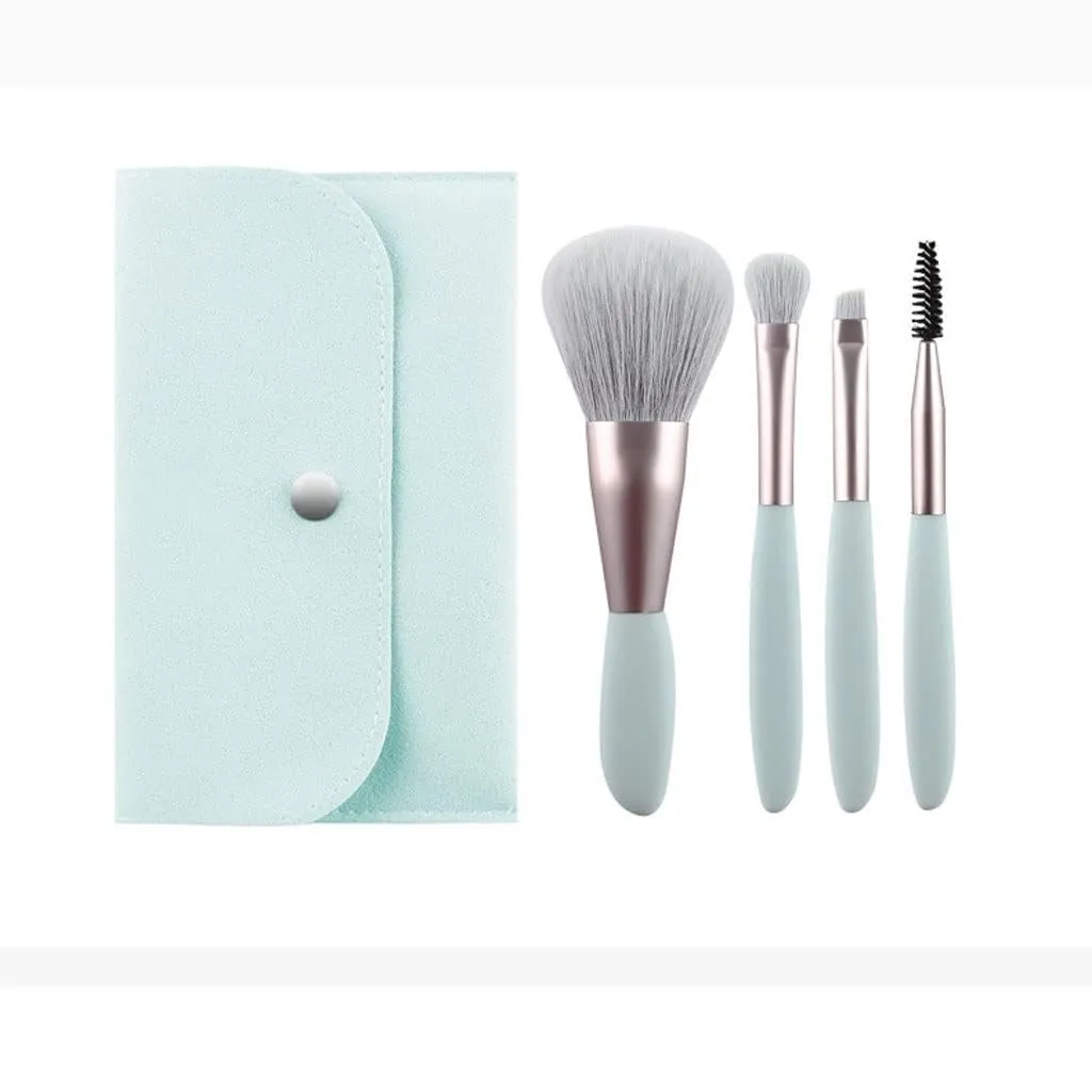 Makeup Tools Powder Brush Concealer Brush 4 Mini Makeup Brush Sets(D) (pink)
