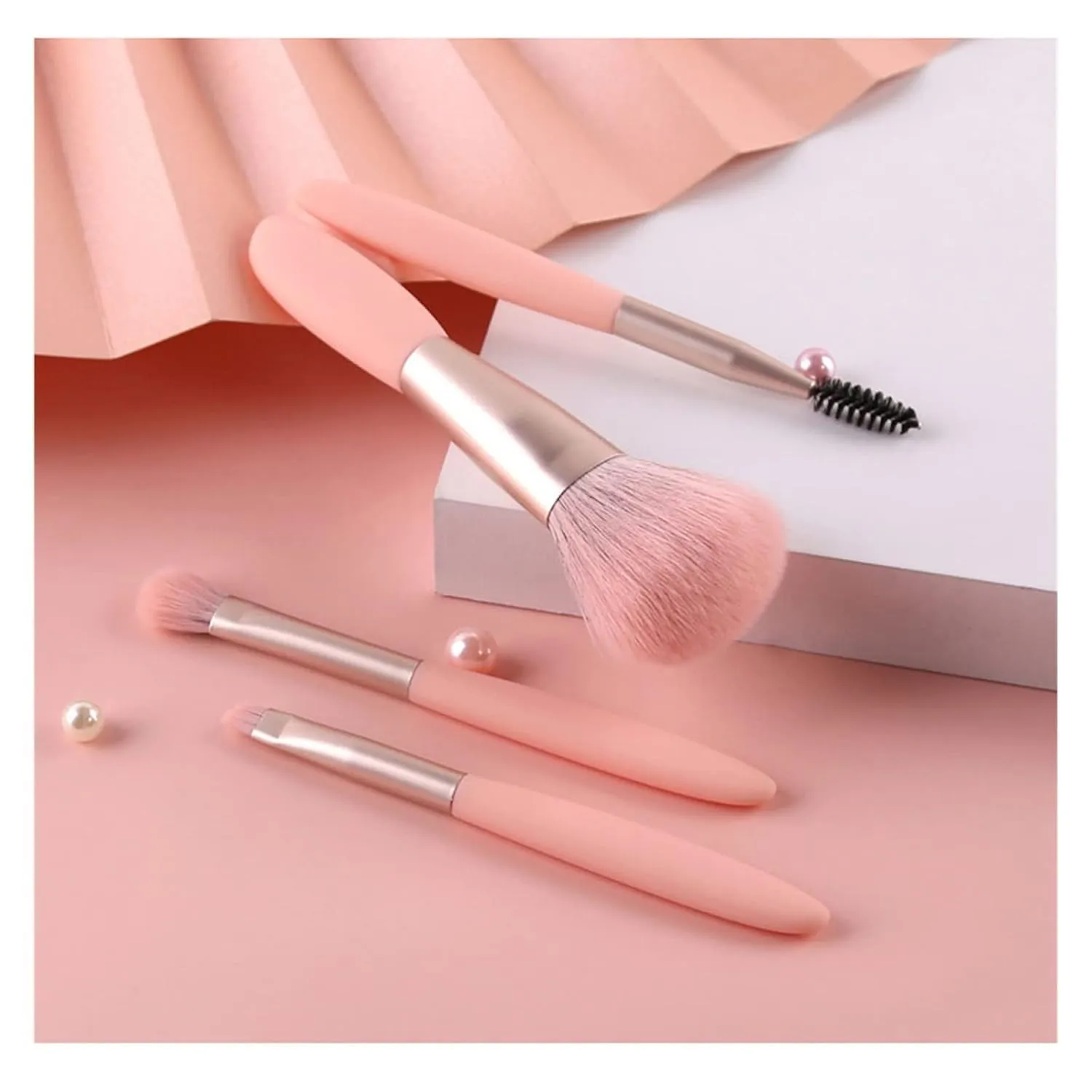 Makeup Tools Powder Brush Concealer Brush 4 Mini Makeup Brush Sets(D) (pink)