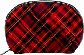Makeup Bag Organizer,Cosmetic Bags for Women,Christmas Red Dark Green Plaid,Small Makeup Pouch