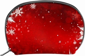 Makeup Bag Organizer,Cosmetic Bags for Women,Christmas Red Winter Snowflakes,Small Makeup Pouch