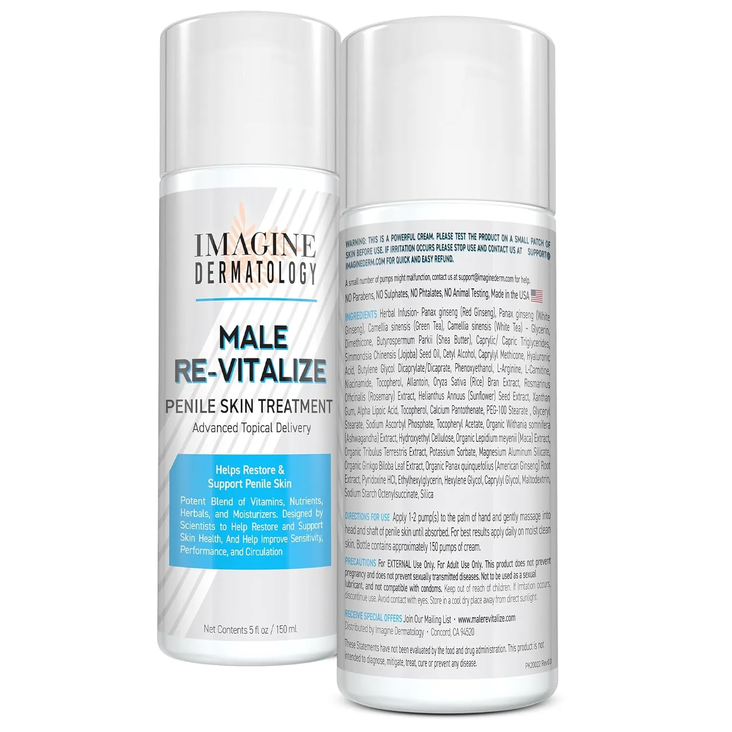 Male Re-Vitalize Original Penile Health Cream for Men - Relieve, Restore and Support Skin - Moisturizer Penile Lotion - Large Value Size (5fl oz/150ml)