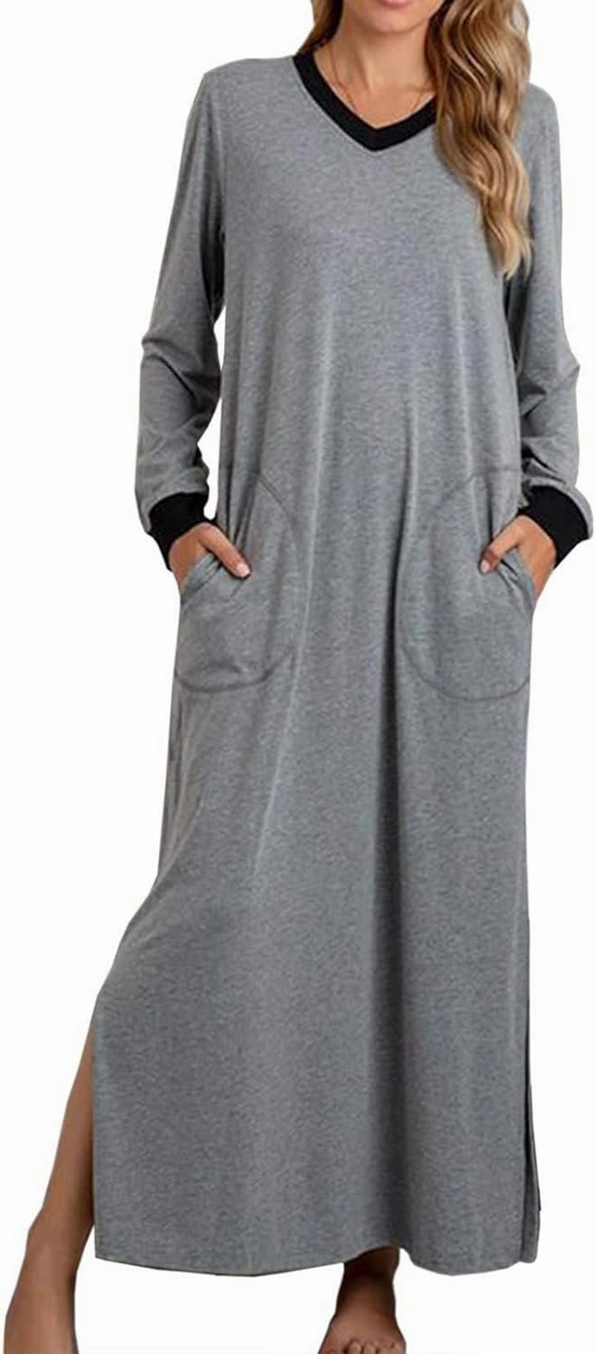 Maxi Dresses for Women 2025，Flowy Spring Dresses Modest Trendy Long Sleeve Dress Summer Beach Vacation Going Out