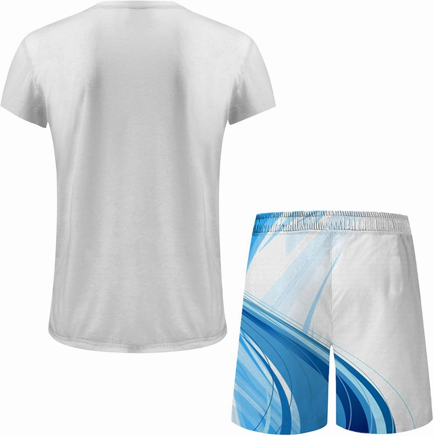 Men 2 Piece Outfits Casual Short Sleeve Summer Fashion Gradient Color Athletic Shirt and Drawstring Shorts Sweatsuit