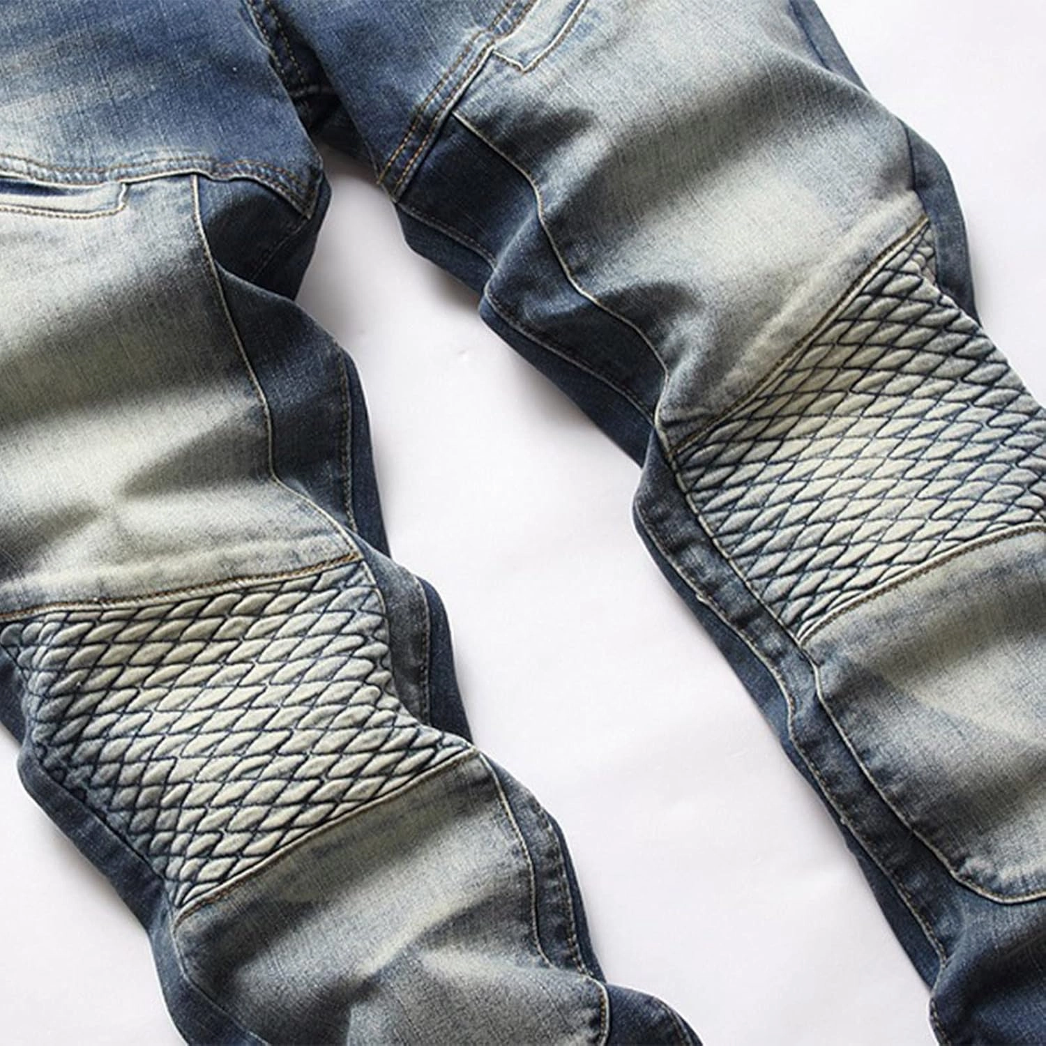 Men's Ripped Jeans Casual Stretch Button Zipper Pants with Pockets Relaxed Fit Denim Pants Boys Trendy Streetwear Jeans