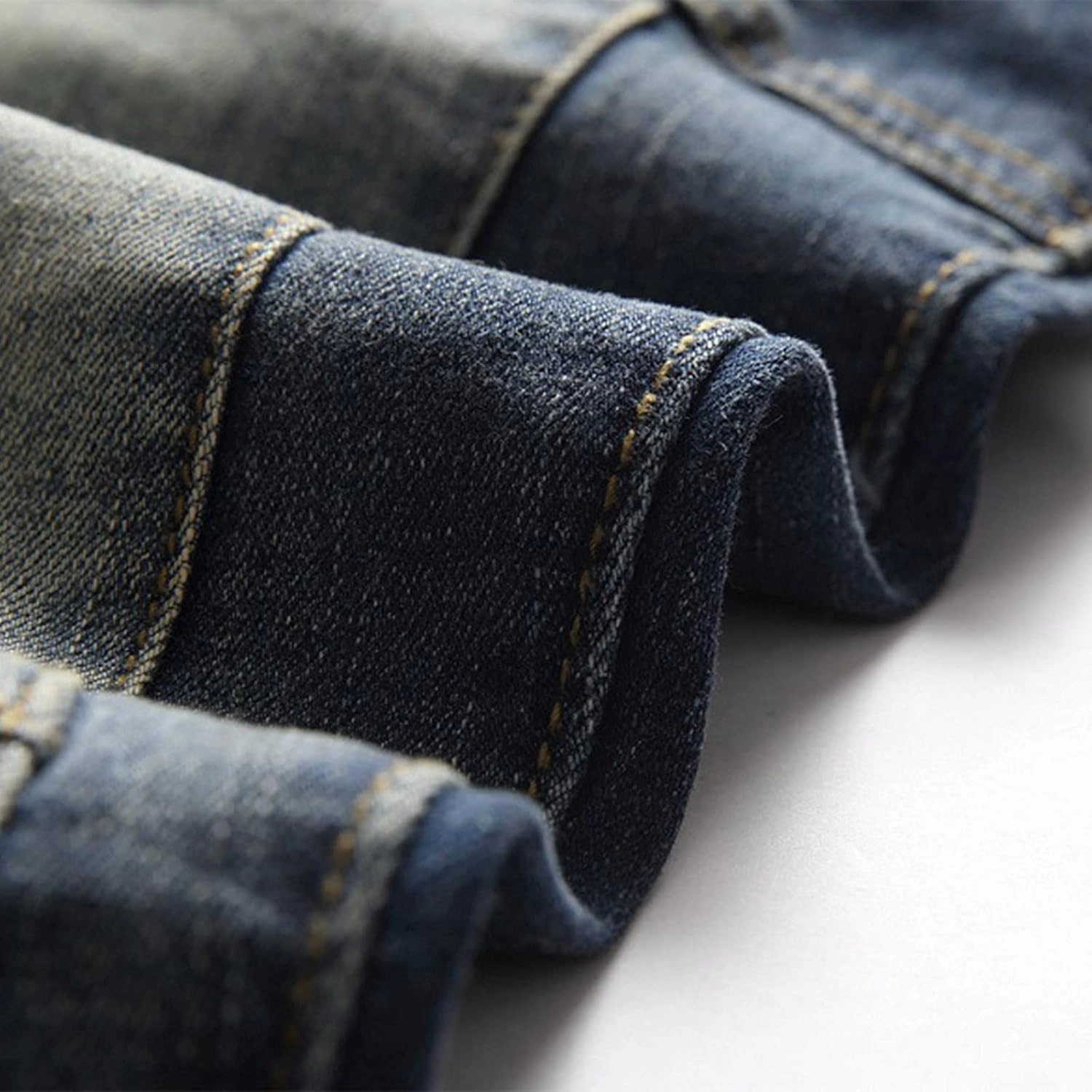 Men's Ripped Jeans Casual Stretch Button Zipper Pants with Pockets Relaxed Fit Denim Pants Boys Trendy Streetwear Jeans