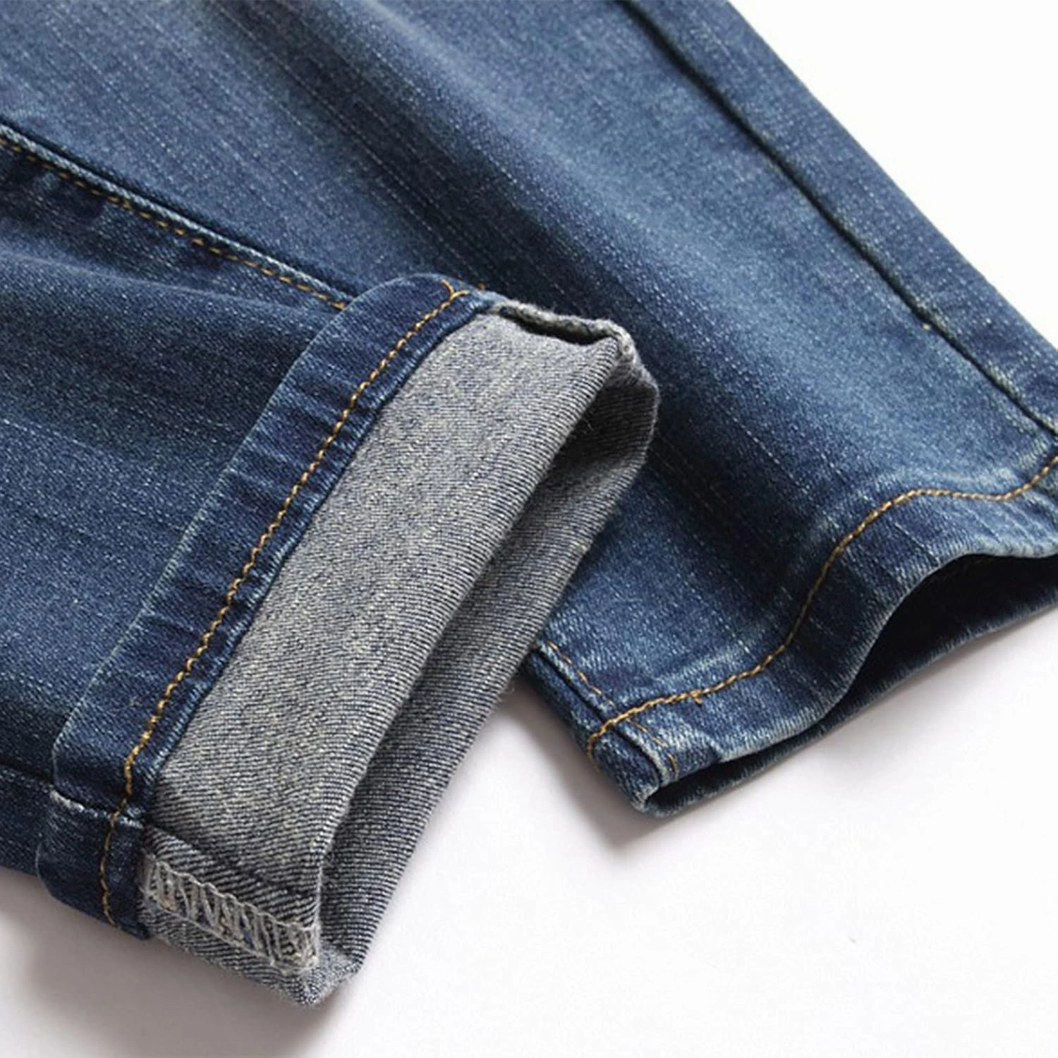 Men's Ripped Jeans Casual Stretch Button Zipper Pants with Pockets Relaxed Fit Denim Pants Boys Trendy Streetwear Jeans