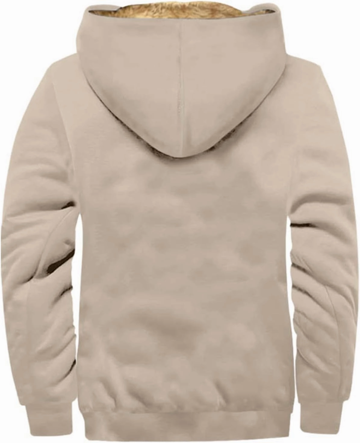Men's Sherpa Fleece Lined Jackets Winter Warm Thick Zip Big and Tall Sherpa Lined Pullover Drawstring Coats Outwear