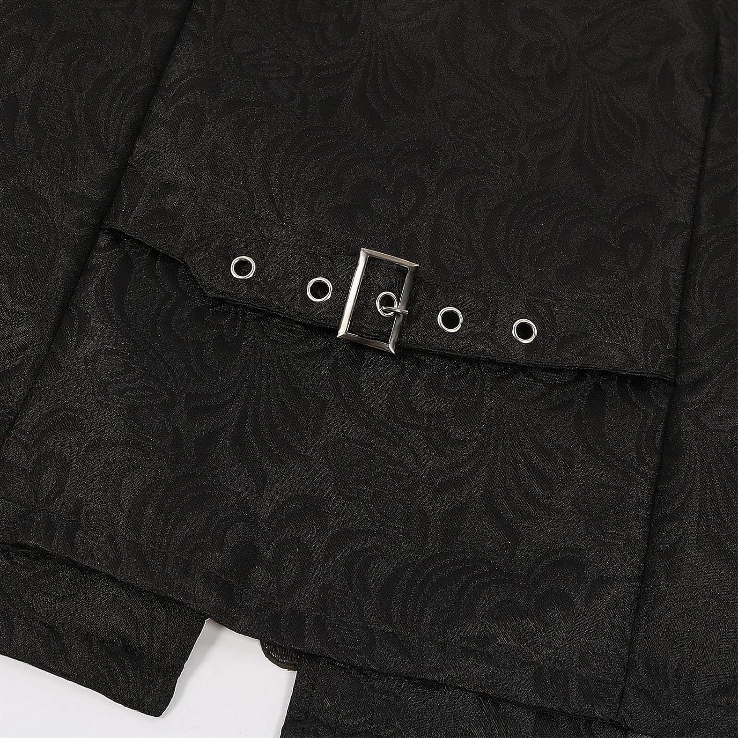 Men's Steampunk Tuxedo Waistcoat Gothic Jacquard Vest with Buckle Medieval Slim Uniform Vintage Renaissance Costume