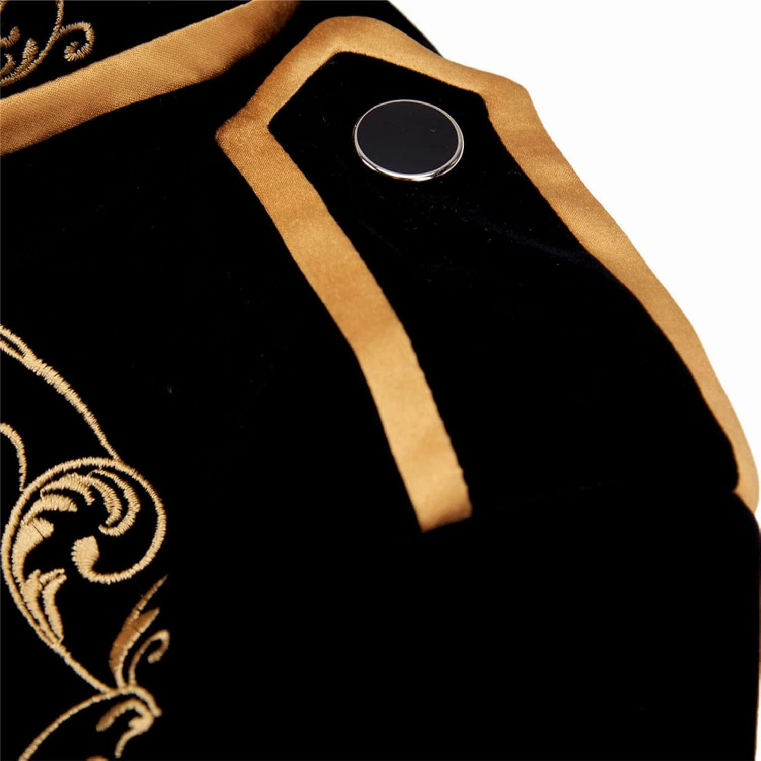 Men's Stylish Prince Velvet Blazer Slim Fit Gold Embroidery Jacket Suit Court Uniform Costume Tux Dress Suits
