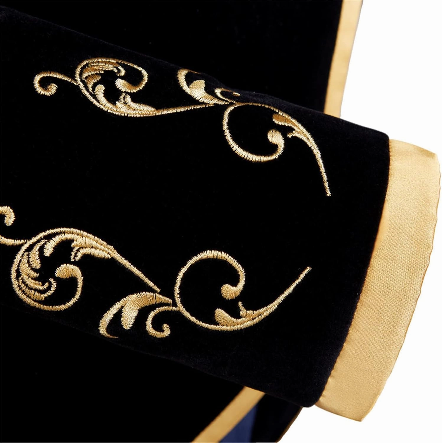 Men's Stylish Prince Velvet Blazer Slim Fit Gold Embroidery Jacket Suit Court Uniform Costume Tux Dress Suits