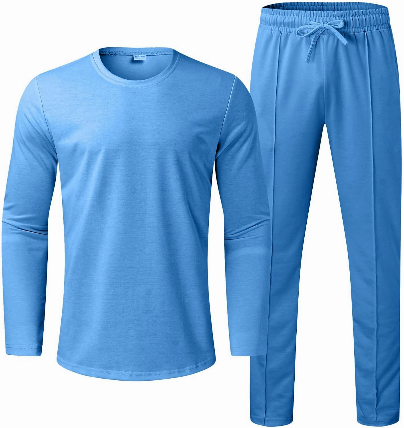 Men's Tracksuit Athletic Casual 2 Piece Outfits Long Sleeve Pullover Shirts and Pant Set Gym Jogger Sweatsuit Set