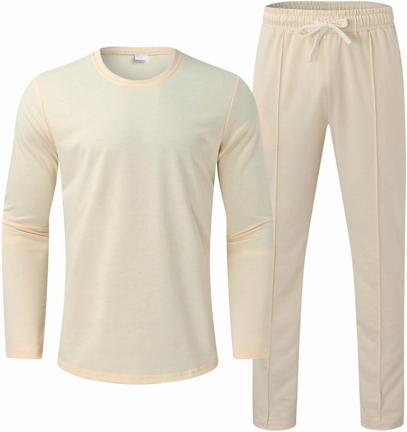Men's Tracksuit Athletic Casual 2 Piece Outfits Long Sleeve Pullover Shirts and Pant Set Gym Jogger Sweatsuit Set
